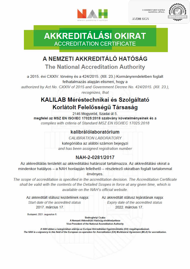 Certificate of Accreditation